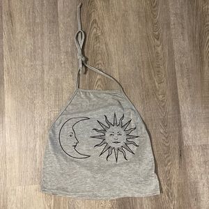 Sun and moon halter crop top